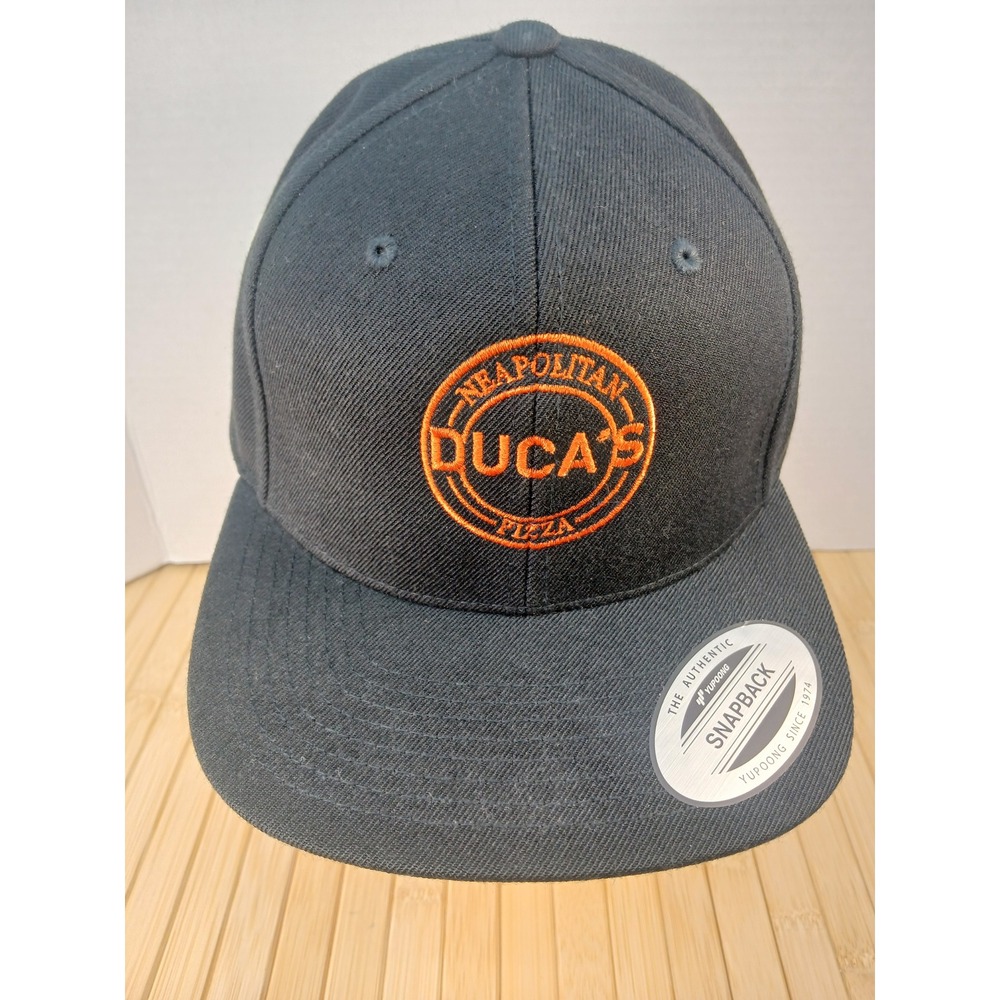 Sport-Tek Yupoong Snapback Hat Black Ducas Neapolitan Pizza Embroidered Cap OSFA
